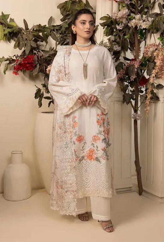 Adans Libas Haelyn 25 Off White Cotton – view 1 – Poshaq