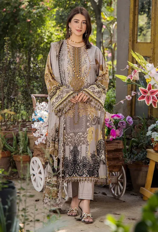 Adans Libas Jasmine Lawn Chiffon – view 1 – Poshaq