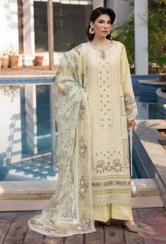 Adans Libas Summers Dream 25 Pastel Yellow Organza – view 1 – Poshaq