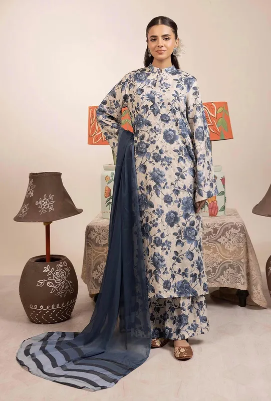 Adans Libas Basic Chikankari Chiffon – view 1 – Poshaq