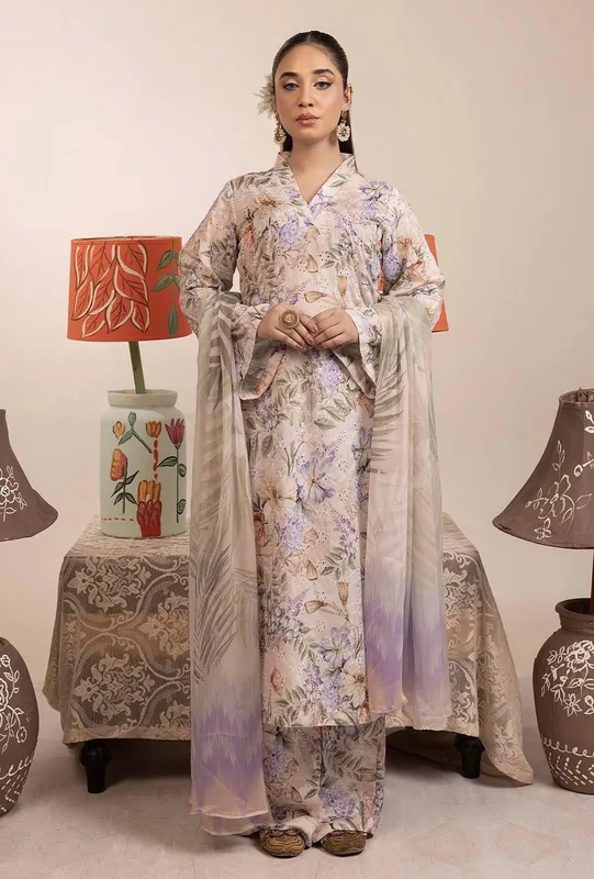 Adans Libas Basic Chikankari Chiffon – view 1 – Poshaq