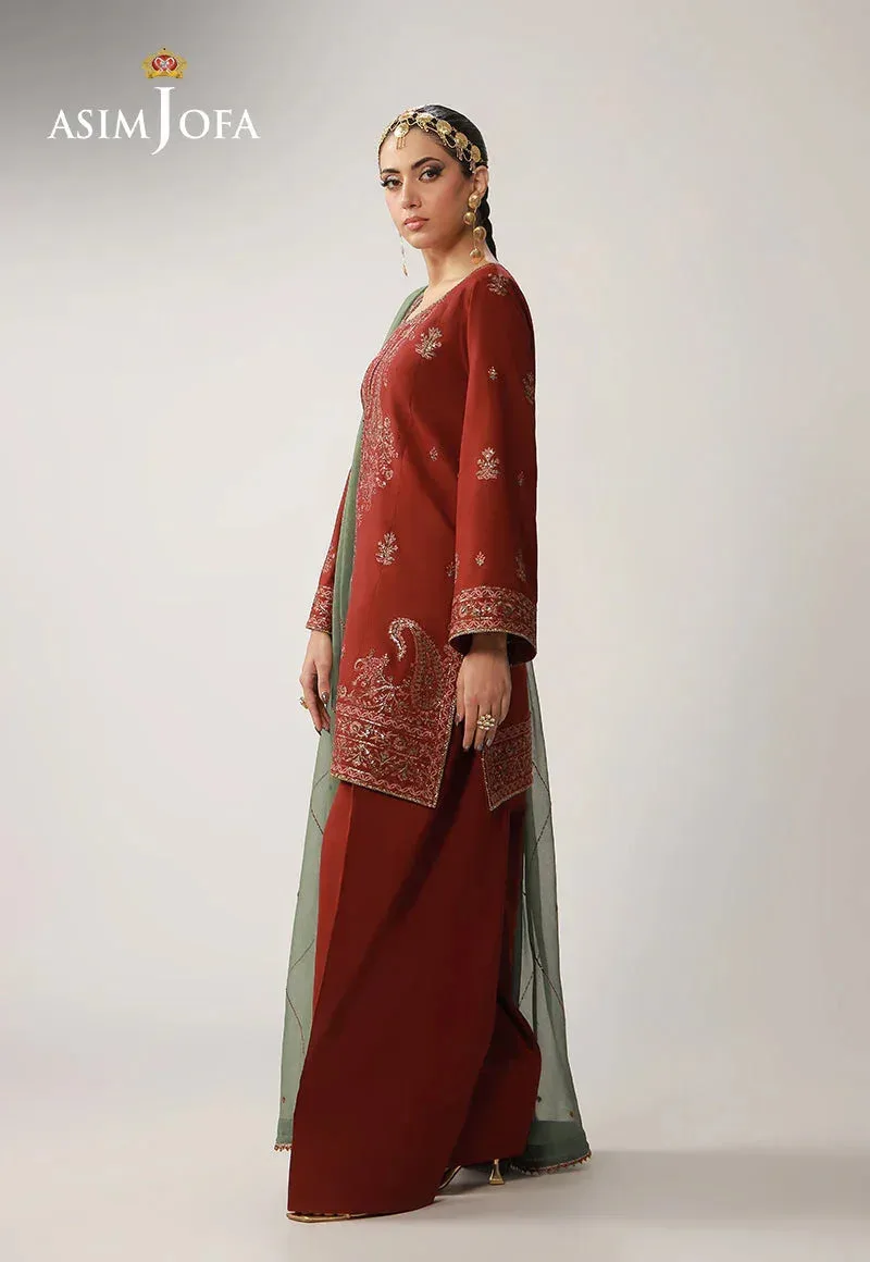 Asim Jofa Layaan Festive Collection Peach Chiffon – view 3 – Poshaq