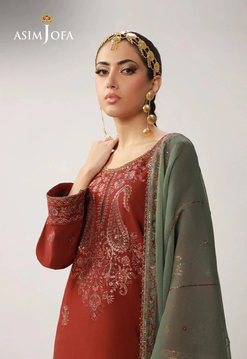 Asim Jofa Layaan Festive Collection Peach Chiffon – view 4 – Poshaq