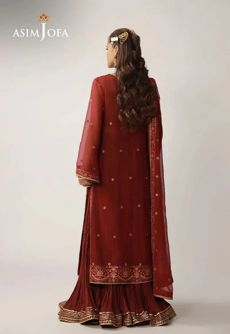 Asim Jofa Layaan Festive Collection Maroon – view 2 – Poshaq