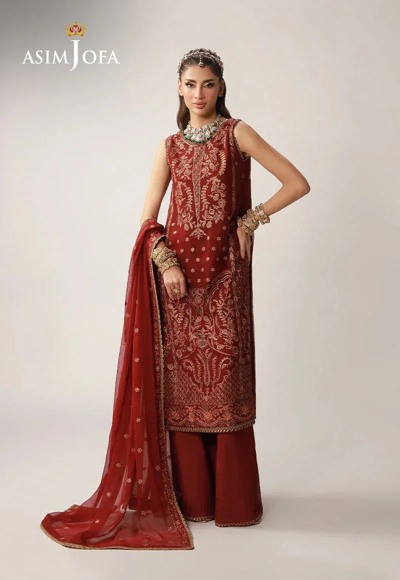 Asim Jofa Layaan Festive Collection Maroon – view 4 – Poshaq
