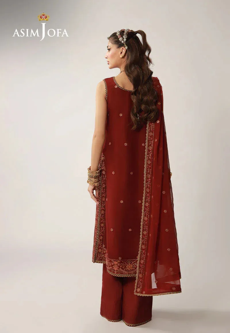 Asim Jofa Layaan Festive Collection Maroon – view 5 – Poshaq