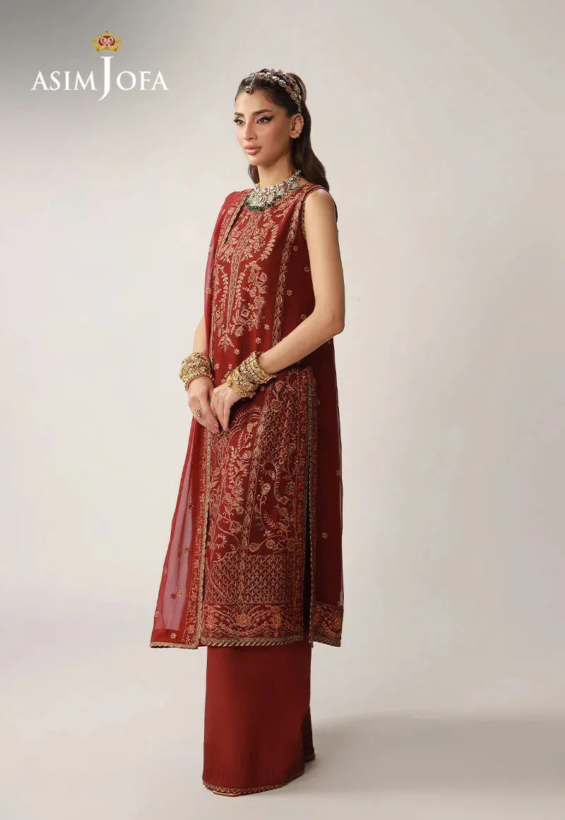 Asim Jofa Layaan Festive Collection Maroon – view 6 – Poshaq