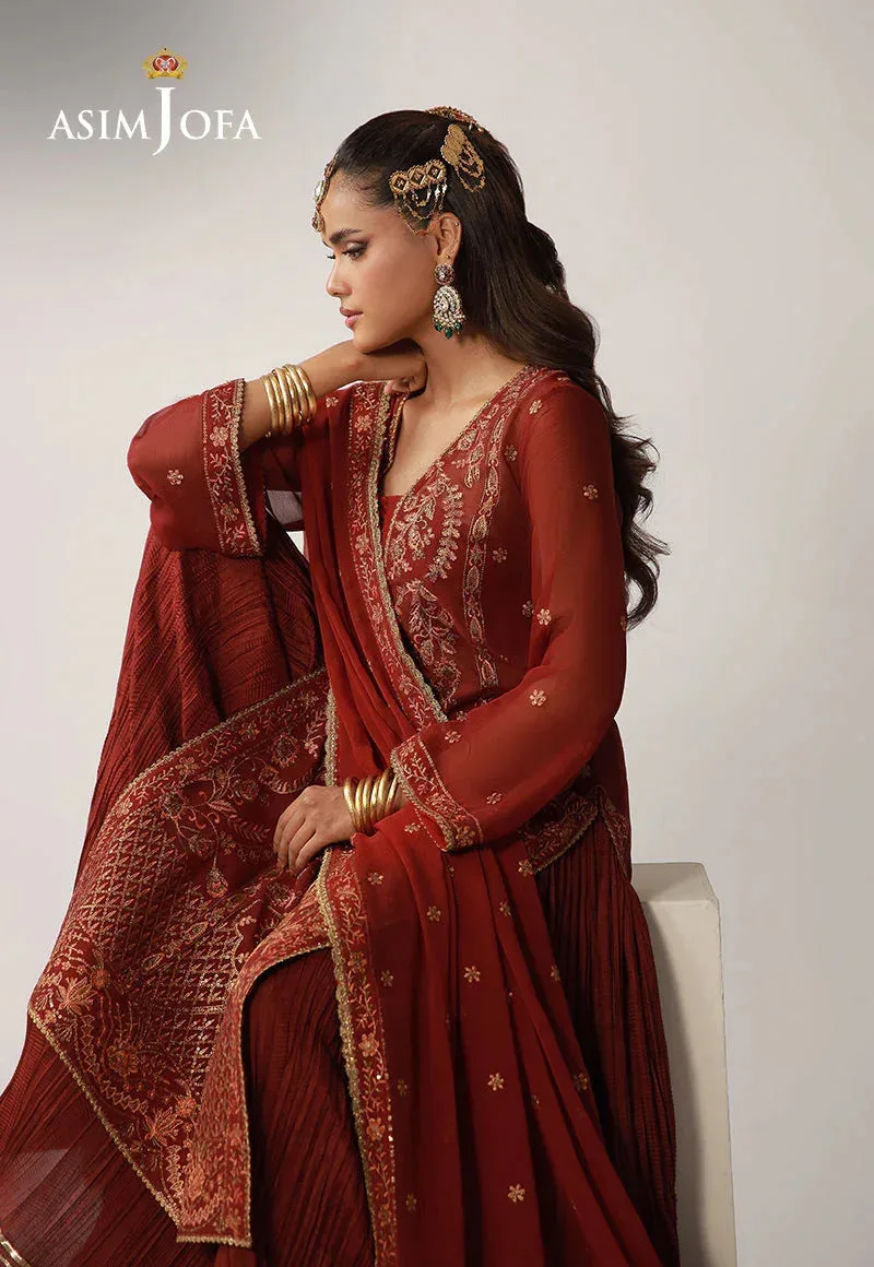 Asim Jofa Layaan Festive Collection Maroon – view 7 – Poshaq
