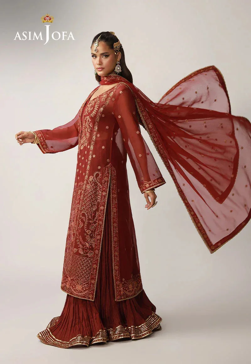 Asim Jofa Layaan Festive Collection Maroon – view 8 – Poshaq