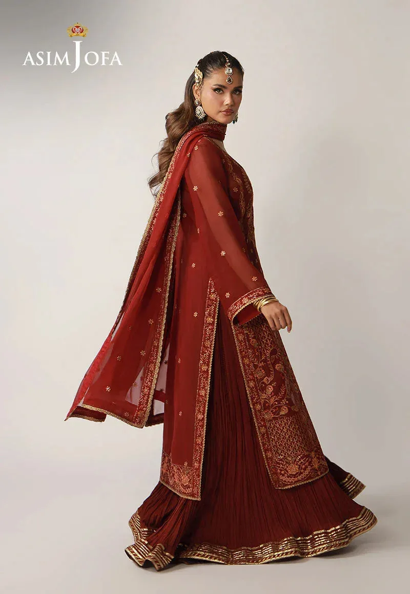 Asim Jofa Layaan Festive Collection Maroon – view 9 – Poshaq