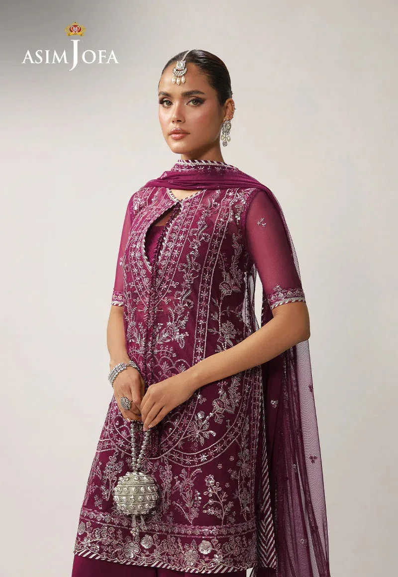 Asim Jofa Layaan Festive Collection Magenta – view 3 – Poshaq
