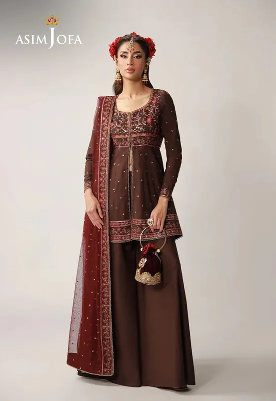 Asim Jofa Layaan Festive Collection Magenta – view 1 – Poshaq