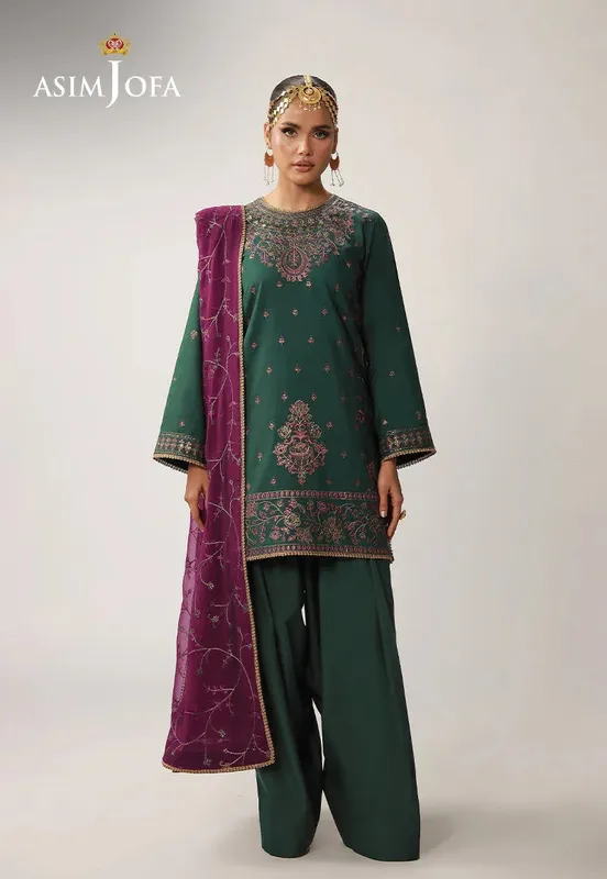 Asim Jofa Layaan Festive Collection Magenta – view 1 – Poshaq