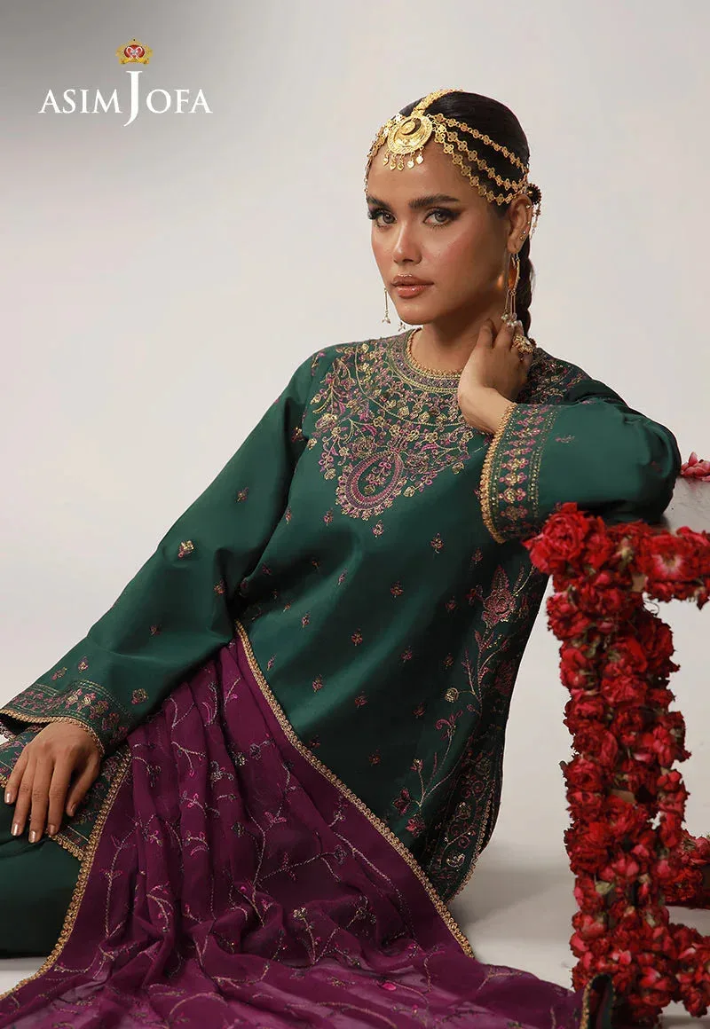 Asim Jofa Layaan Festive Collection Magenta – view 6 – Poshaq