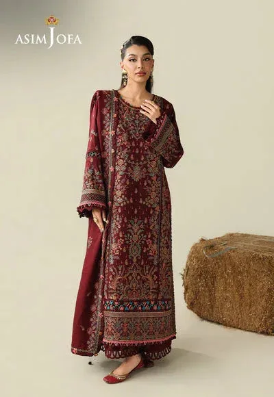Asim Jofa Kashmiri Collection 25 Red – view 1 – Poshaq