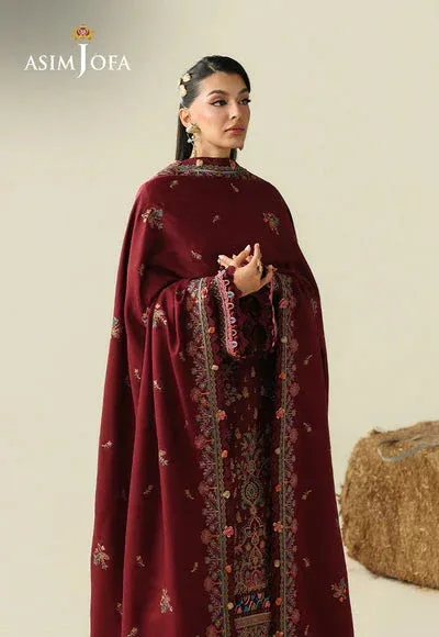 Asim Jofa Kashmiri Collection 25 Red – view 5 – Poshaq