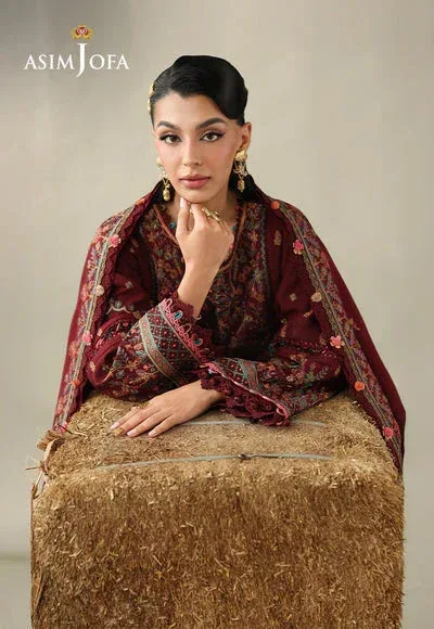 Asim Jofa Kashmiri Collection 25 Red – view 7 – Poshaq
