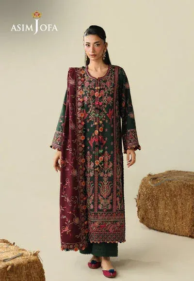 Asim Jofa Kashmiri Collection 25 Maroon – view 1 – Poshaq