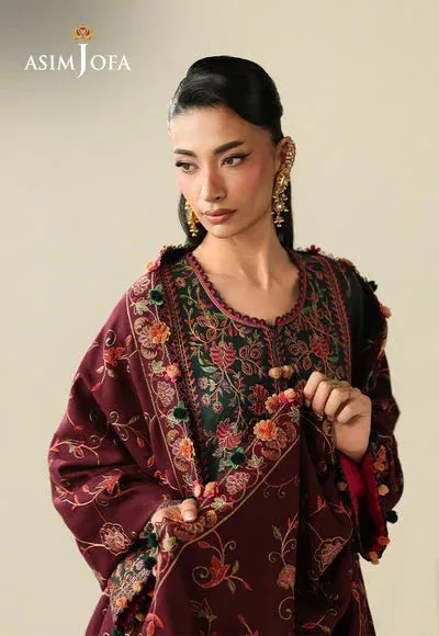 Asim Jofa Kashmiri Collection 25 Maroon – view 7 – Poshaq