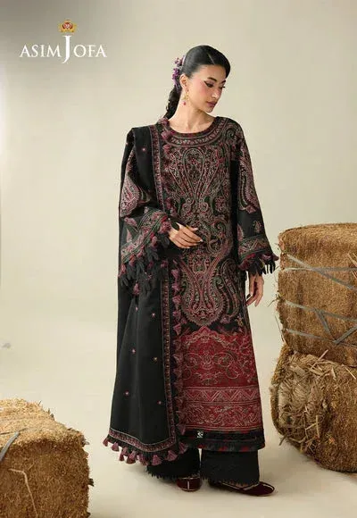 Asim Jofa Kashmiri Collection 25 Maroon – view 1 – Poshaq