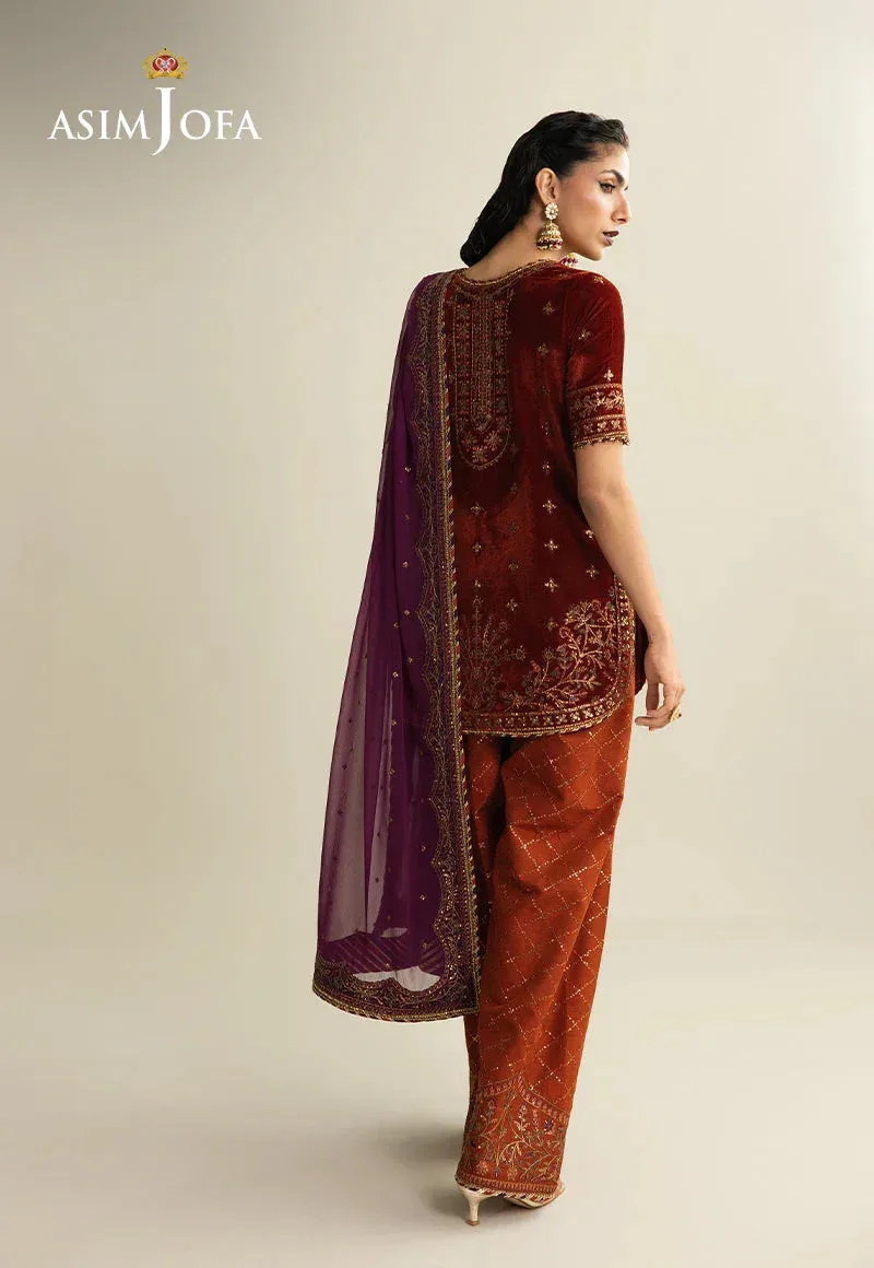 Asim Jofa Makhmal Velvet 25 Magenta Velvet – view 2 – Poshaq