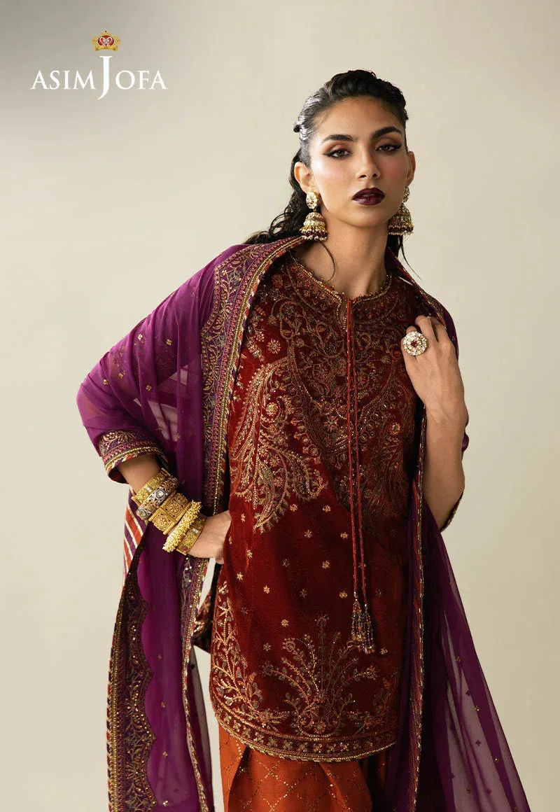 Asim Jofa Makhmal Velvet 25 Magenta Velvet – view 3 – Poshaq