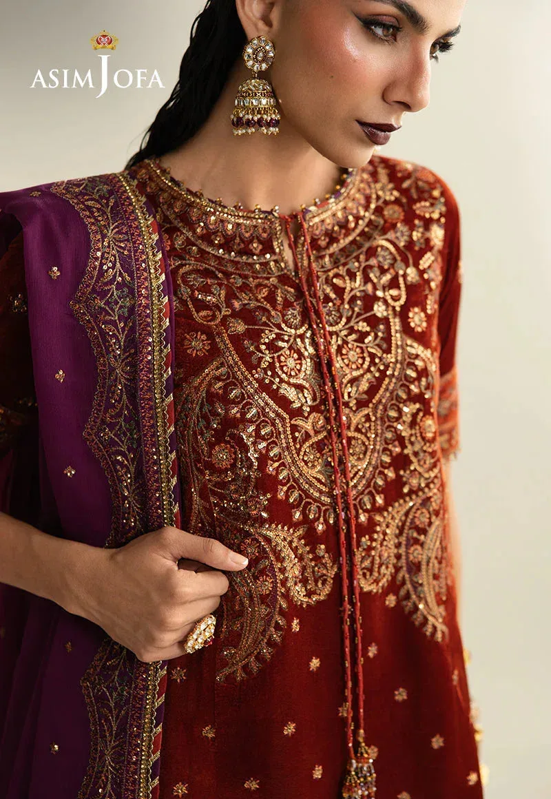 Asim Jofa Makhmal Velvet 25 Magenta Velvet – view 4 – Poshaq