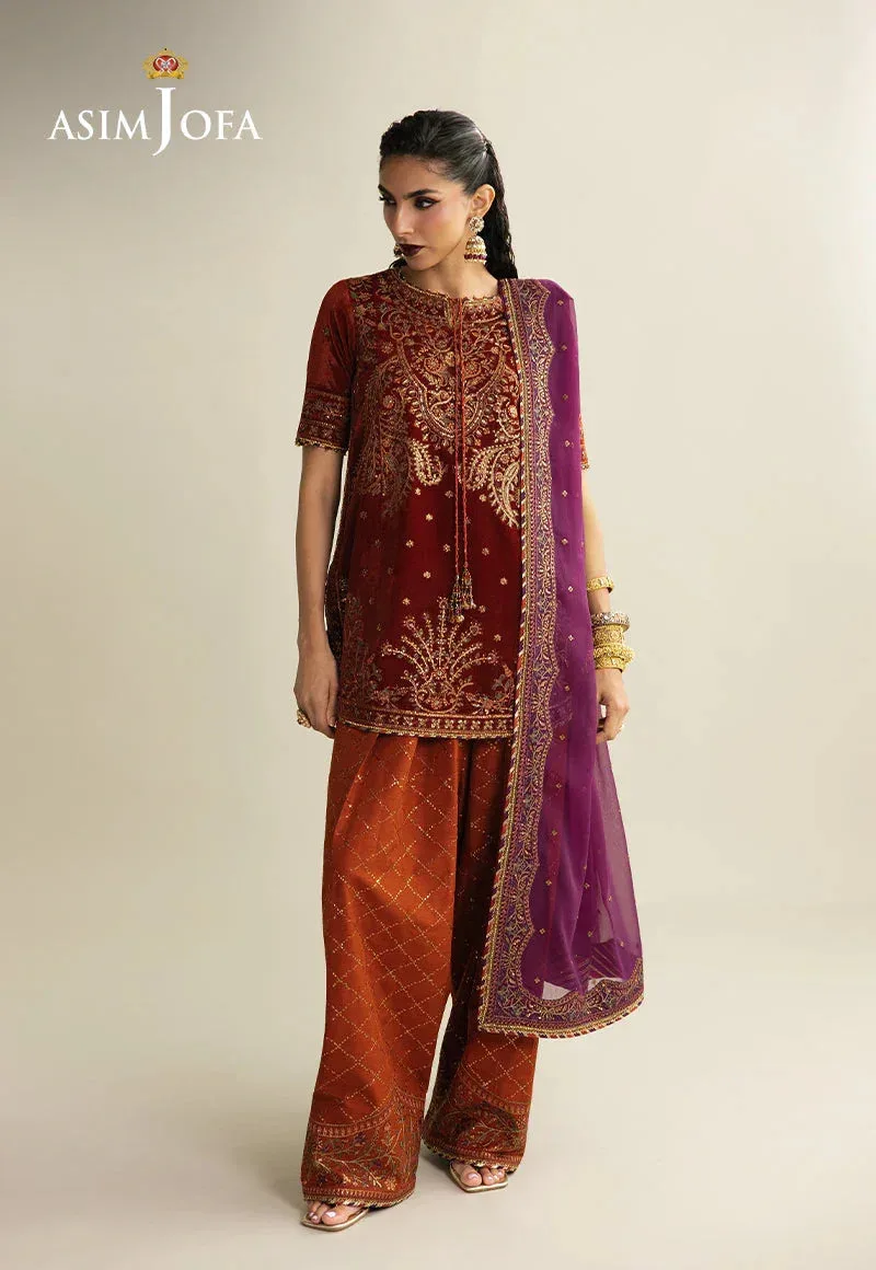 Asim Jofa Makhmal Velvet 25 Magenta Velvet – view 6 – Poshaq