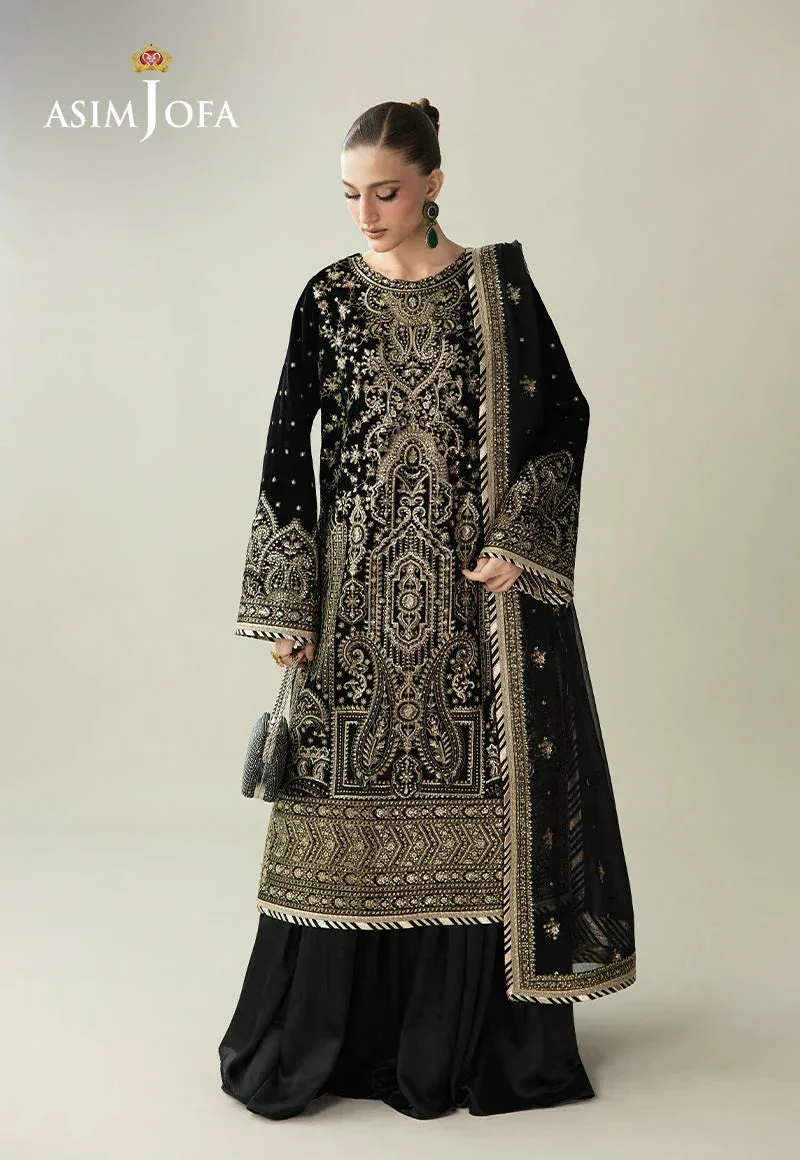 Asim Jofa Makhmal Velvet 25 Black Velvet – view 2 – Poshaq