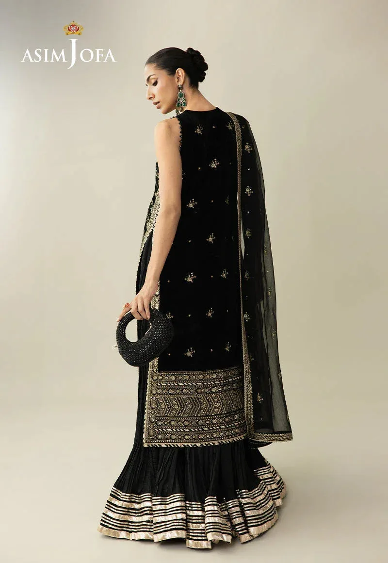 Asim Jofa Makhmal Velvet 25 Black Velvet – view 3 – Poshaq