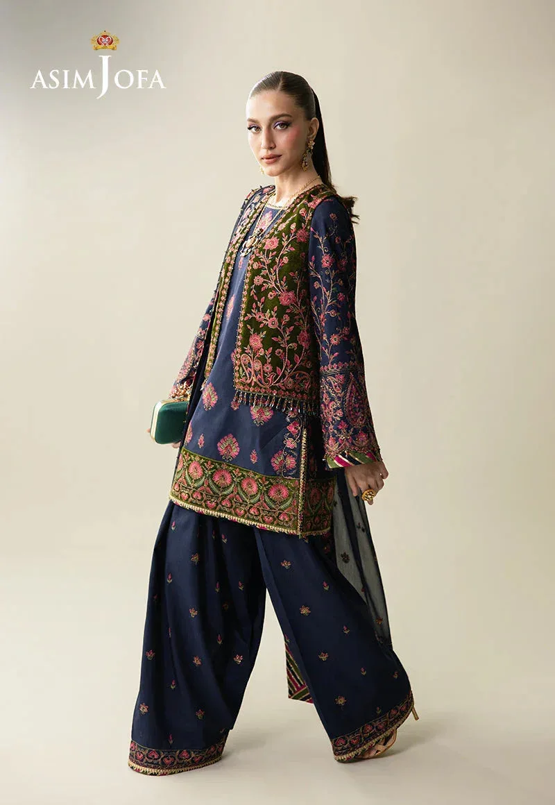Asim Jofa Makhmal Velvet 25 Green Raw Silk – view 4 – Poshaq