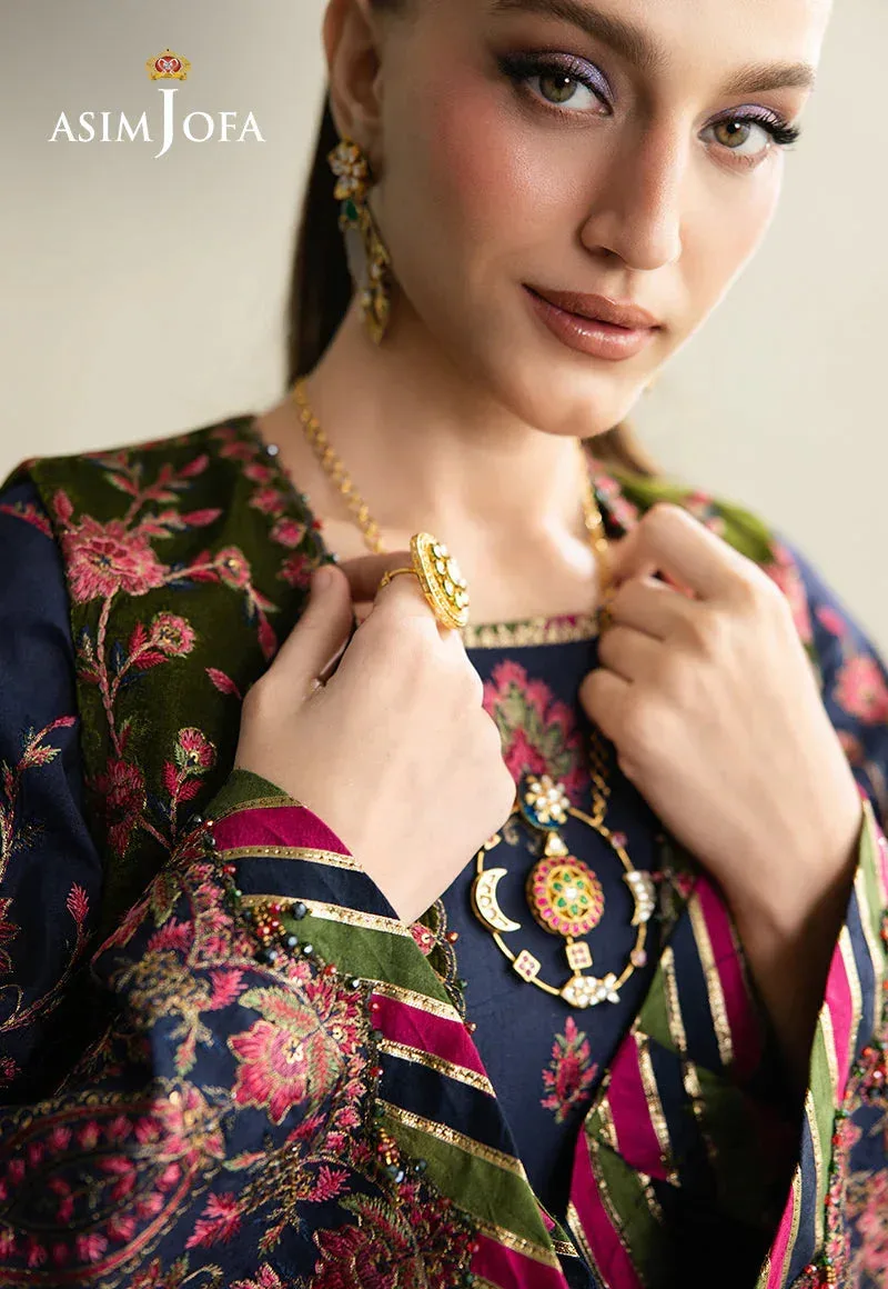 Asim Jofa Makhmal Velvet 25 Green Raw Silk – view 6 – Poshaq