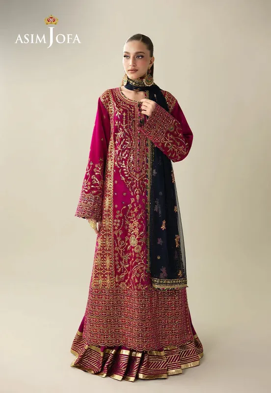 Asim Jofa Makhmal Velvet 25 Magenta Velvet – view 1 – Poshaq