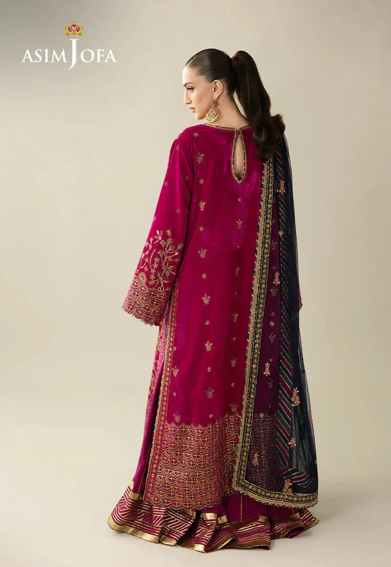 Asim Jofa Makhmal Velvet 25 Magenta Velvet – view 2 – Poshaq