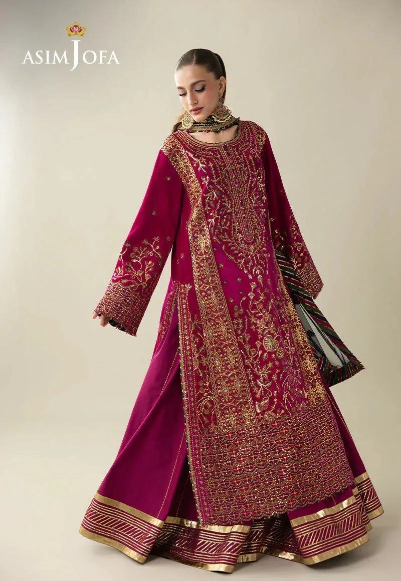 Asim Jofa Makhmal Velvet 25 Magenta Velvet – view 3 – Poshaq