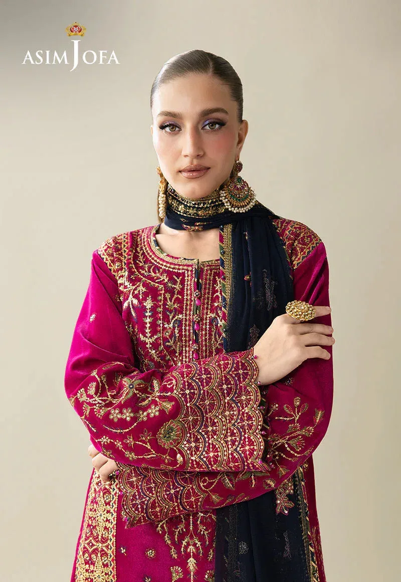 Asim Jofa Makhmal Velvet 25 Magenta Velvet – view 5 – Poshaq