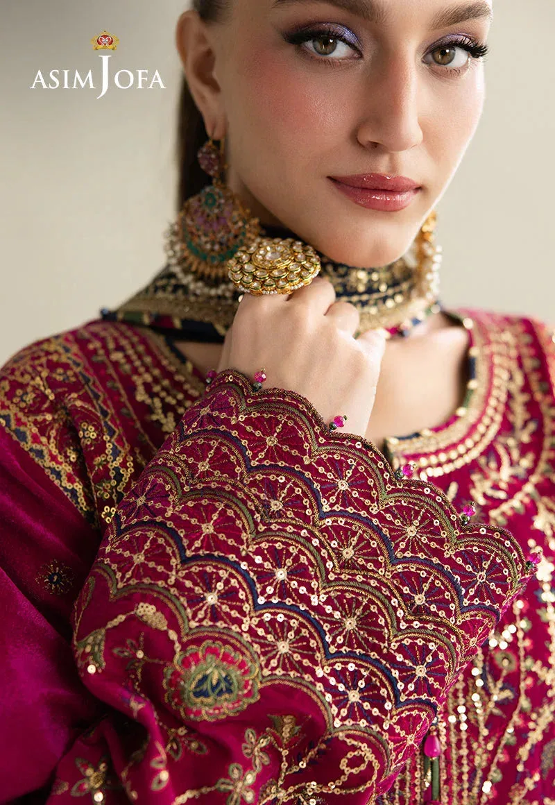 Asim Jofa Makhmal Velvet 25 Magenta Velvet – view 6 – Poshaq