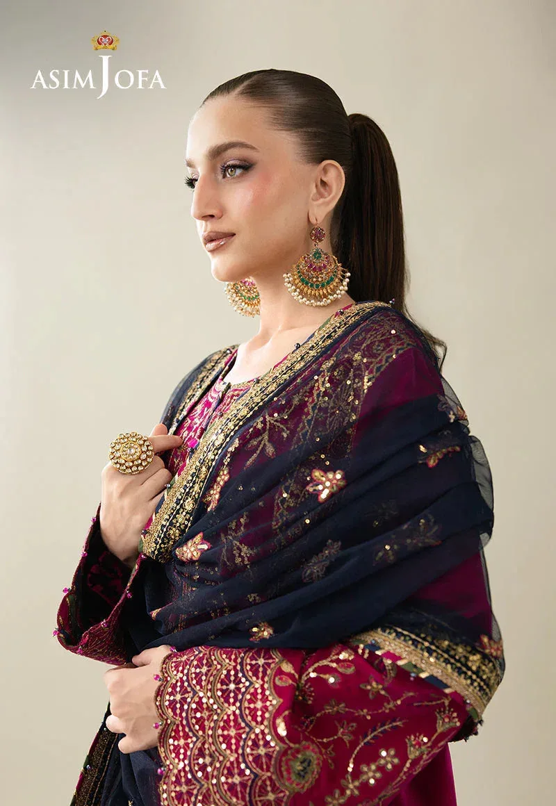 Asim Jofa Makhmal Velvet 25 Magenta Velvet – view 7 – Poshaq