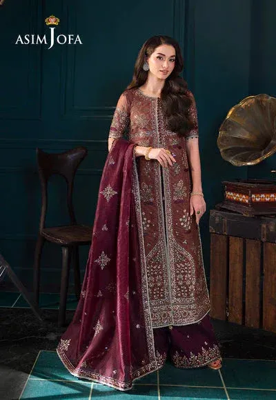 Asim Jofa Lumiere Formals Maroon – view 1 – Poshaq