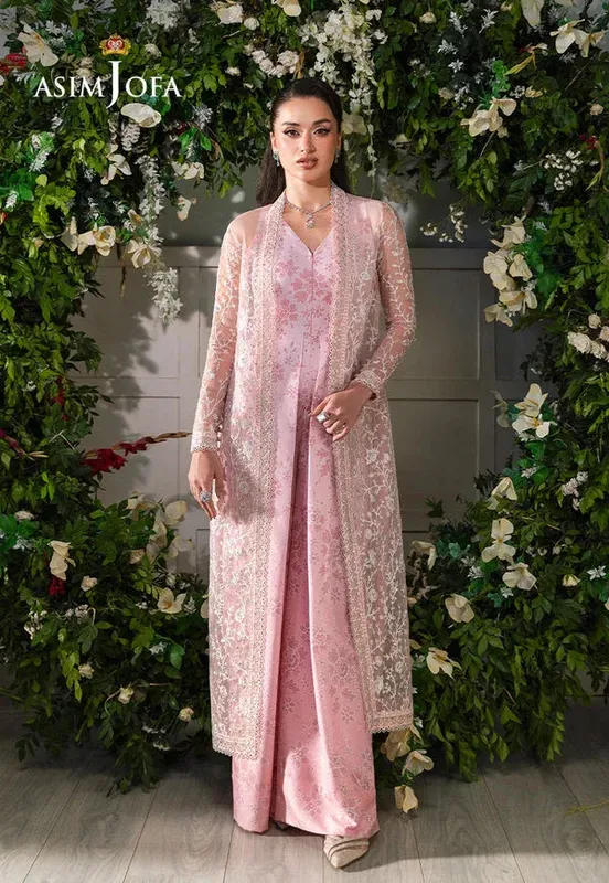Asim Jofa Lumiere Formals Silver Organza – view 1 – Poshaq