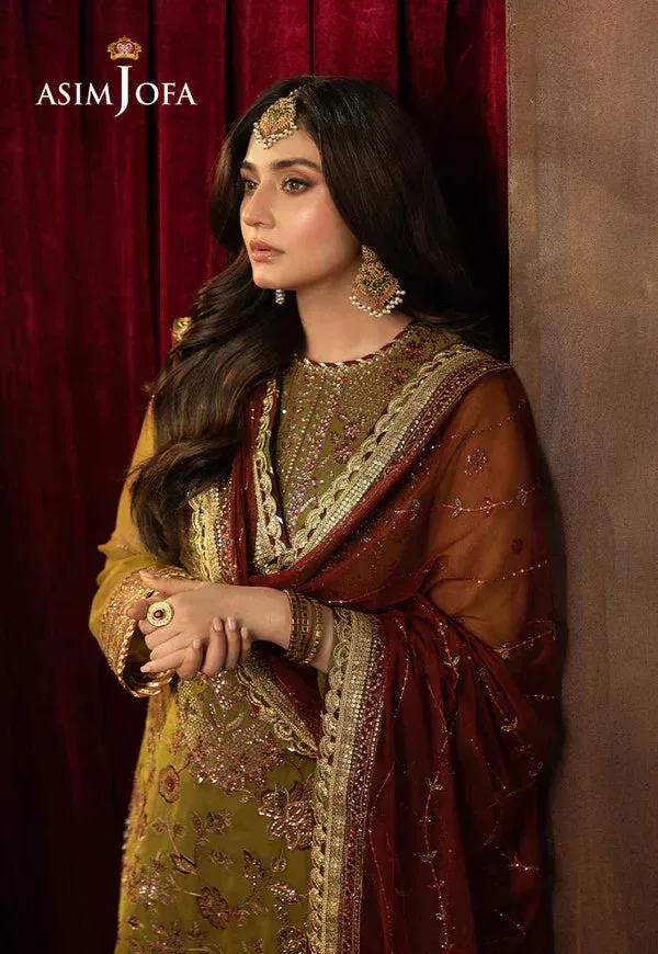 Asim Jofa EMBROIDERED CHIFFON 3 PCS Maroon Organza – view 6 – Poshaq