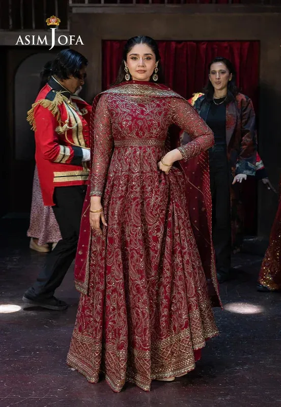 Asim Jofa EMBROIDERED CHIFFON 3 PCS Pink Chiffon – view 1 – Poshaq