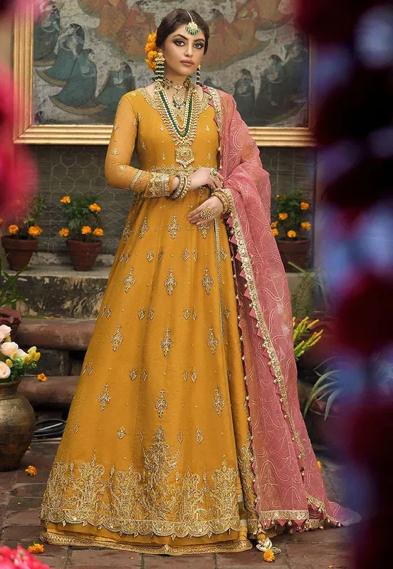 Asim Jofa Luxury Collection Pink Cotton Silk – view 1 – Poshaq
