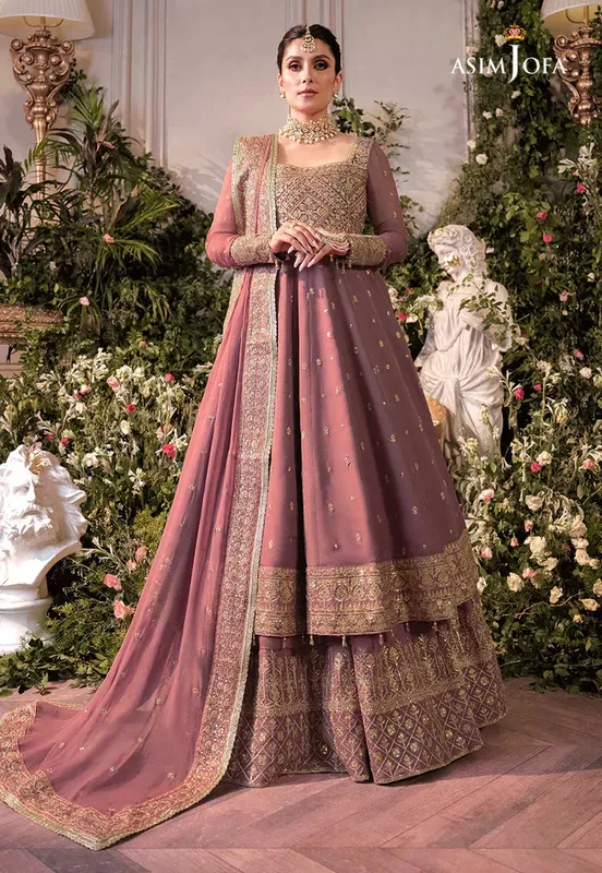 Asim Jofa Luxury Collection Coral Chiffon – view 1 – Poshaq