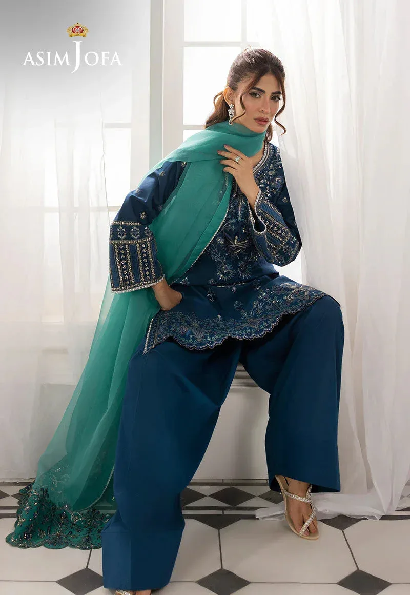 Asim Jofa Izel Luxury Collection Turquoise – view 1 – Poshaq