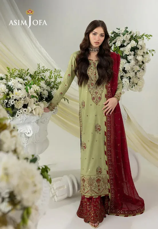 Asim Jofa Izel Luxury Collection Green – view 1 – Poshaq