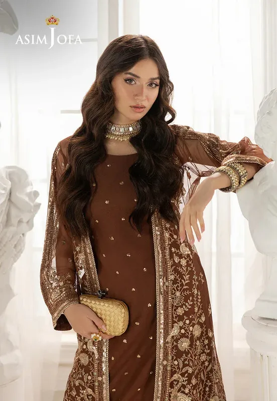 Asim Jofa Izel Luxury Collection Brown – view 1 – Poshaq
