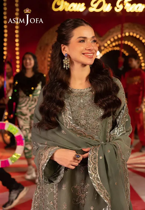 Asim Jofa Festive Opulence Green – view 1 – Poshaq