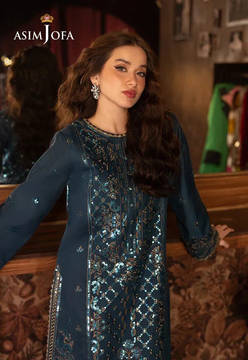 Asim Jofa Festive Opulence Teal – view 1 – Poshaq
