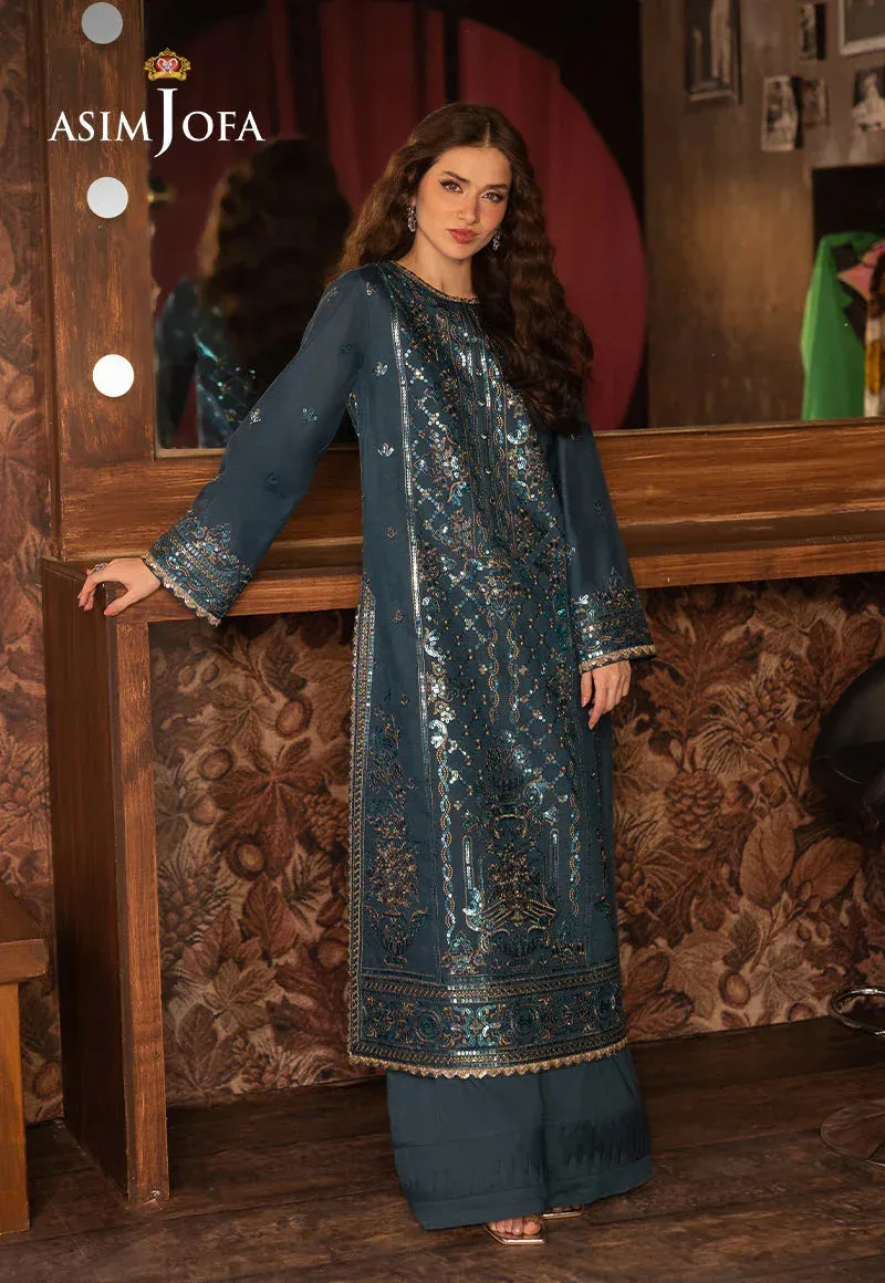 Asim Jofa Festive Opulence Teal – view 2 – Poshaq
